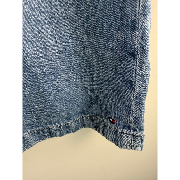 Tommy Hilfiger Denim Midi Skirt Button Front Medium Wash Blue A-Line Womens 8 - Picture 3 of 6